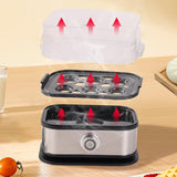Smart Egg Cooker with Auto Shut, Multi-function Rapid Eggs Cooker Electric 6 Egg Capacity, Hard Boiled, Medium, Soft Boiled Egg Cooker with Knob Controled Auto Shut-Off Function - 45-Degree Angle