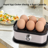 Smart Egg Cooker with Auto Shut, Multi-function Rapid Eggs Cooker Electric 6 Egg Capacity, Hard Boiled, Medium, Soft Boiled Egg Cooker with Knob Controled Auto Shut-Off Function - Close-Up Angle