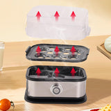 Smart Egg Cooker with Auto Shut, Multi-function Rapid Eggs Cooker Electric 6 Egg Capacity, Hard Boiled, Medium, Soft Boiled Egg Cooker with Knob Controled Auto Shut-Off Function - 45-Degree Angle