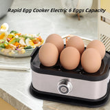 Smart Egg Cooker with Auto Shut, Multi-function Rapid Eggs Cooker Electric 6 Egg Capacity, Hard Boiled, Medium, Soft Boiled Egg Cooker with Knob Controled Auto Shut-Off Function - Close-Up Angle