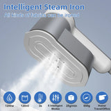 Portable Steamer for Clothes Handheld Steaming Ironing Machine, 6 Gears Adjustable Ironing Steaming Steamer Iron, Color Screen Display Dry Wet 1200W Wrinkle Remover Clothes Iron - Close-Up Angle