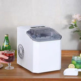 Ice Maker Countertop, Portable Ice Machine with Carry Handle, 26.5lbs Per Day, 9 Cubes in 6 Mins, Auto-Cleaning, with Basket and Scoop, for Home, Kitchen, Camping, RV - Top-Down View