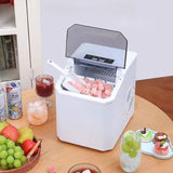Ice Maker Countertop, Portable Ice Machine with Carry Handle, 26.5lbs Per Day, 9 Cubes in 6 Mins, Auto-Cleaning, with Basket and Scoop, for Home, Kitchen, Camping, RV
