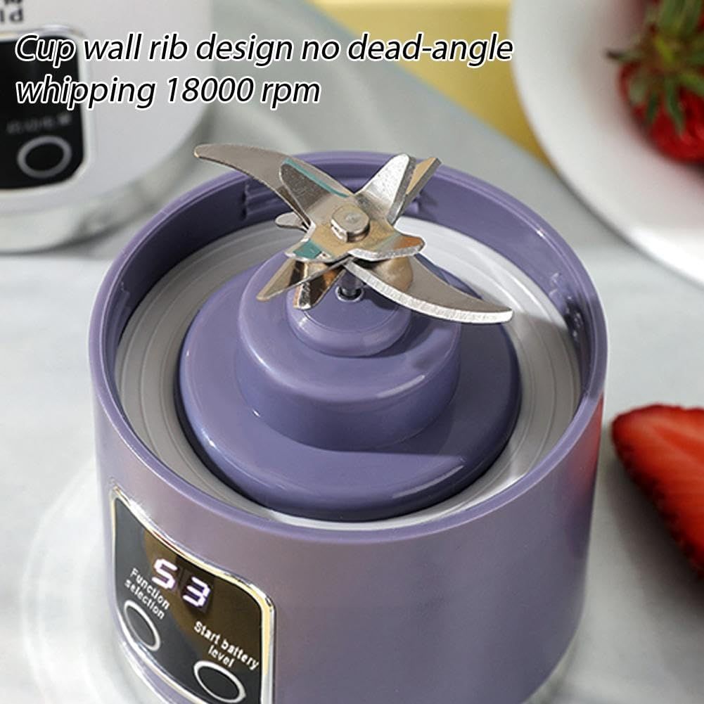 Digital Display Juicer-Smart LED Display, Diet-Friendly Portable Multimode Blender Personal Electric USB 500ML Portable juicer Shakes and Smoothies Blender Small Blenders Mixing,White