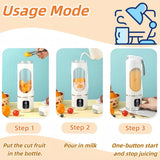 Digital Display Juicer-Smart LED Display, Diet-Friendly Portable Multimode Blender Personal Electric USB 500ML Portable juicer Shakes and Smoothies Blender Small Blenders Mixing,Green