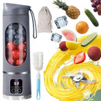 Digital Display Juicer-Smart LED Display, Diet-Friendly Portable Multimode Blender Personal Electric USB 500ML Portable juicer Shakes and Smoothies Blender Small Blenders Mixing,Purple