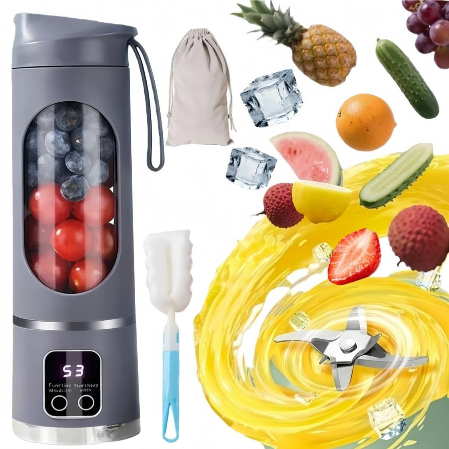 Digital Display Juicer-Smart LED Display, Diet-Friendly Portable Multimode Blender Personal Electric USB 500ML Portable juicer Shakes and Smoothies Blender Small Blenders Mixing,Purple