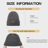 Unisex dark gray warm knitted winter hat, fleece lining, soft and warm, ski hat, narrow brim, suitable for cold weather.