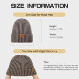 Unisex brown warm knitted winter hat, fleece lining, soft and warm, ski hat, narrow brim, suitable for cold weather. - Top-Down View