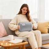 Hot Water Bottle with Rechargeable Plush Cover for Cramps Relief, Warm Heating Pad for Abdomen Back Foot, Soft Hand Warmer for Women Kids Home Office School Winter Reusable Heat Therapy Bag(coffee) - 45-Degree Angle