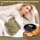 Rechargeable Hand Warmer Muff, USB Electric Heating Pad with Digital Display Temperature Control, 3 Heat Levels Portable Far Infrared Heated Cushion for Outdoor Winter Use Men Women(orange) - Side View