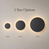 Magnetic Round Wall Lamp 20cm White, 10W Rechargeable LED Wall Sconce with Touch Control, 3-Color Light, Battery Powered Modern Disc Wall Light for Bedroom Hallway Living Room