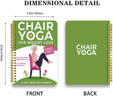 Chair Yoga for Seniors Over 60 – 30-Day Weight Loss & Toning Guide, 15-Min Daily Routine, Illustrated Poses, Progress Tracker, Spiral-Bound Home Fitness Book - 45-Degree Angle