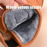 Toddler Boy Girl Anti Slip Warm Winter Boots Brown AU9 Size for Outdoor Walking Snow Sport Trekking - 45-Degree Angle