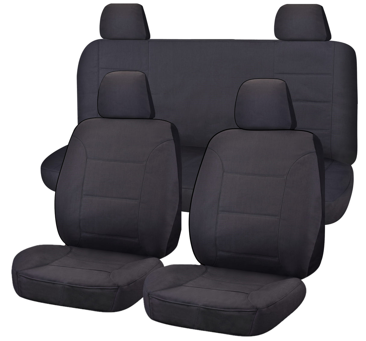 Custom Fit Charcoal Seat Covers for Nissan Navara D23 NP300 Dual Cab (2017-2020) - All Terrain Waterproof Protection