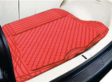 ALUMINIUM LOOK 1-Piece Boot Mat - RED [Rubber/Aluminium Look] - Front View