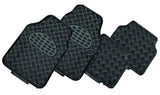 VENOM 4-Piece Car Mat - BLACK [Rubber/Aluminium Look] - Front View