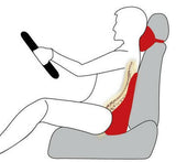 Memory Foam Lumbar & Neck Cushion Red - Top-Down View