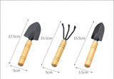 3-Piece Mini Garden Tool Set – Wooden Handle Trowel, Transplanter & Cultivator for Indoor Plants, Potted Succulents & Outdoor Gardening - 45-Degree Angle