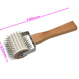 Premium Uncapping Roller Idler Wheel with Stainless Steel Needles, Honey Extracting Tool Beekeeping Supplies Tools - Front View
