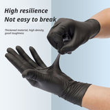 300Pcs Heavy-Duty Black Disposable Nitrile Gloves-Extra Large - Side View