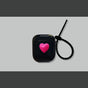 Rose Red Heart on Black Case + Black Wrist Strap AirPods 1/2