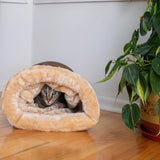 Universal Warm Pet Bed for Cats and Dogs Gray - Rear View