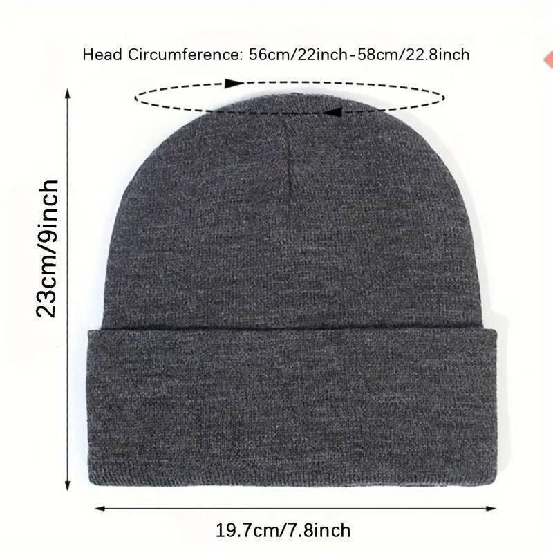 2Pcs Knit Beanie red 03