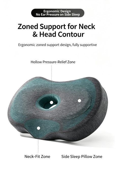 Side Sleeping Pillow, Dark Grey Spliced Light Grey