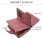 Grey Large Capacity Long Wallet Frosted PU Leather