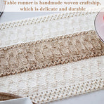 2-Pack Table Runner MX20, Three Rows of Heart Pattern, With Tassels