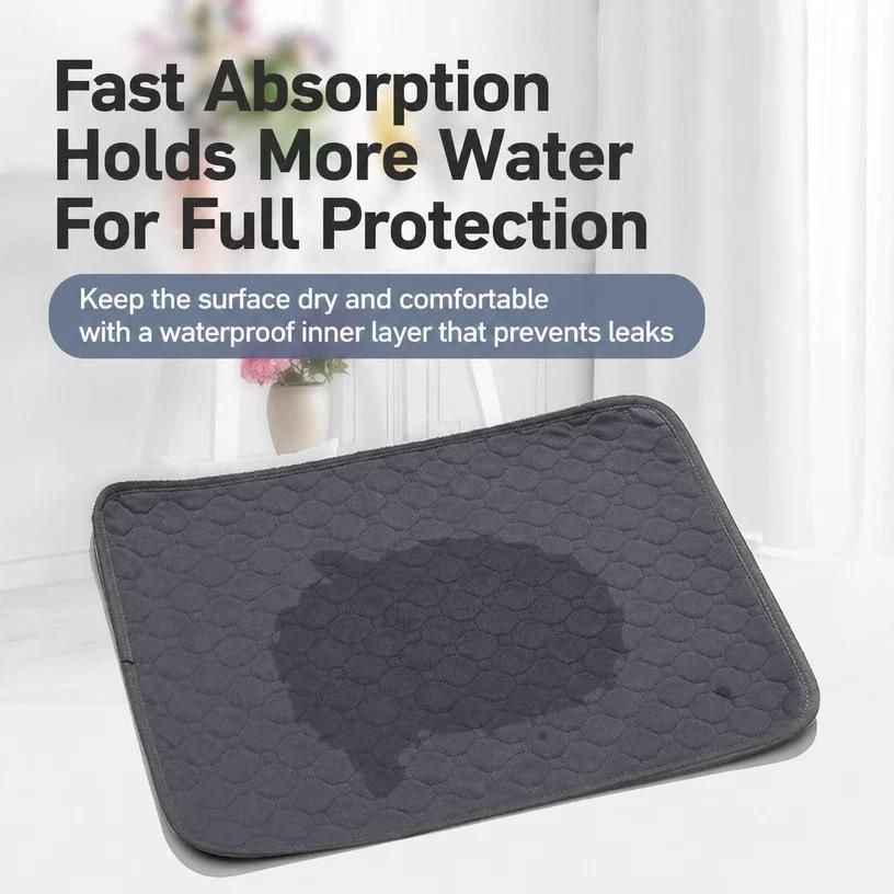 2pcs Grey Pet Pad, Size S (50×35cm)