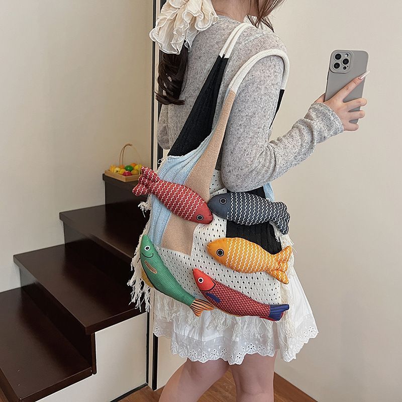 Green Spliced Hand Tote Bag