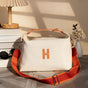 Women's Canvas Crossbody Bag, Solid Orange