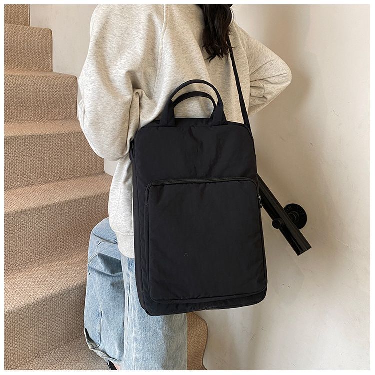 Pink Simple Laptop Bag, Handheld & Crossbody Dual-use