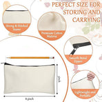 15 Pack Canvas Zipper Pencil Bag 21.5×14.5cm