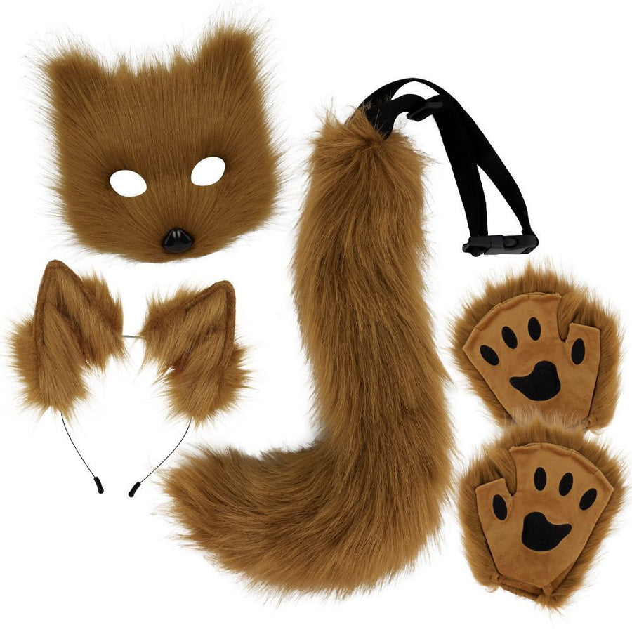 Furry Fox Costume Set for Cosplay - Brown