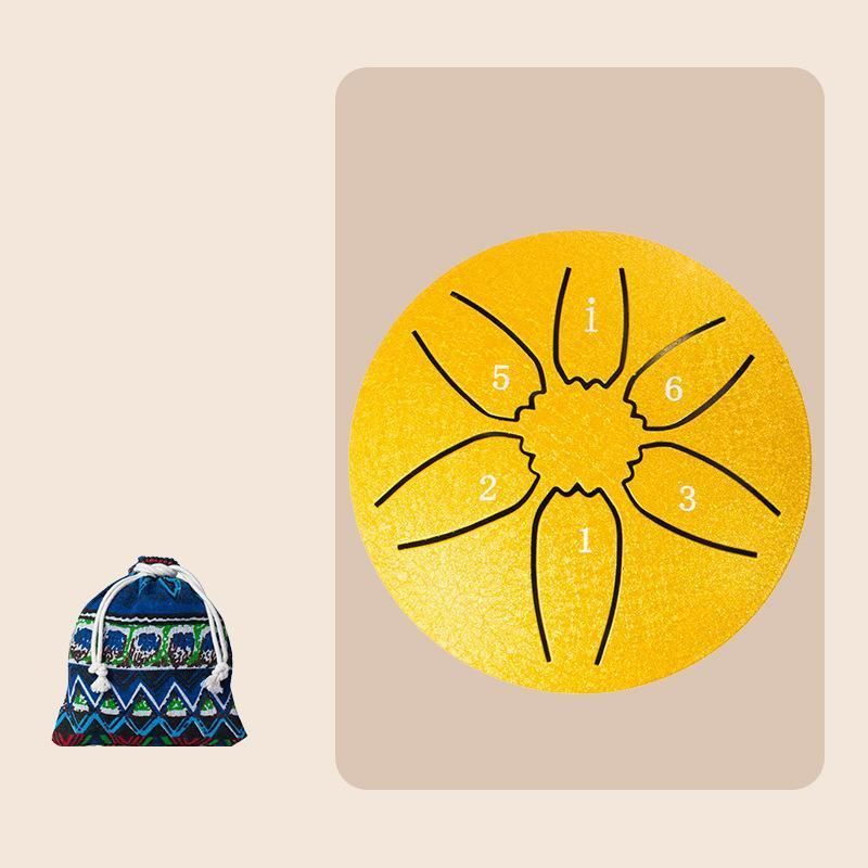 Ethereal Drum, Paw‑Shaped Gold (Sheet Music + Mallet + Storage Pouch)
