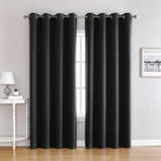 210gsm Solid Black Drape W132xH213cm Ring Top 1 Panel High Shading Bedroom Darkening Halloween Curtain