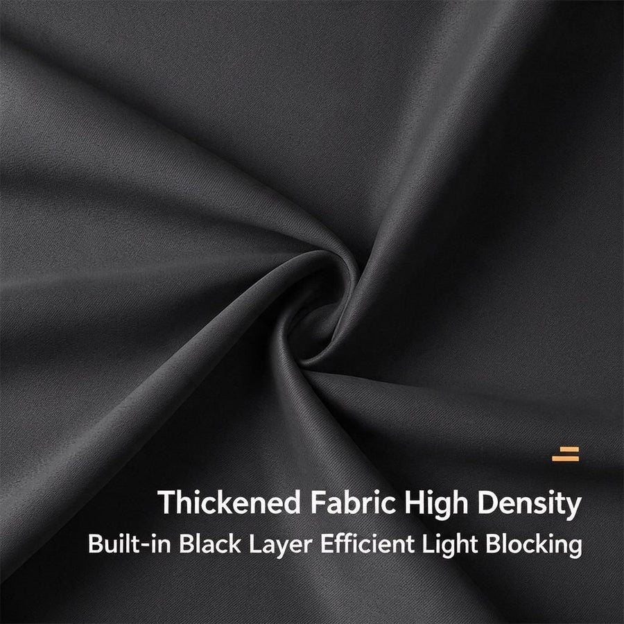210gsm Solid Black Drape W132xH213cm Ring Top 1 Panel High Shading Bedroom Darkening Halloween Curtain