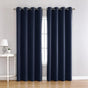 Navy 100x200cm Sunblocking Window Panel 1pc 210GSM Plain Polyester Eyelet Grommet Drape for Hotel & Bedroom Halloween