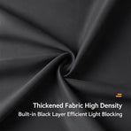 Navy Blue 132cm x 213cm Eyelet Header Drape 210GSM Heavy Woven Polyester 1 Panel Sunlight Filtering Window Blind for Study Room
