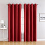 Heat Reflection Woven Drape 1 Panel Scarlet Red 210gsm 132cm x 160cm Ring Top Privacy for Rental Flat Halloween Ambience