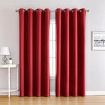 Halloween Window Cover Solid Red 210gsm Curtain Panel 240cm Drop x 140cm Wide Ring Eyelets 1pc Bedroom Light Blocker