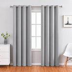 210gsm Thick Woven Curtain Panel 100cm x 200cm Light Grey Eyelet Header 1pc Sunlight Blocking Bedroom Drape Halloween