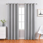 Daylight Blocker 1-Piece Light Grey Polyester Drape 100x250cm 210gsm Ring-Hole Header for Tall Window Halloween Privacy