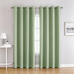Machine Washable Light Green Curtain 210gsm Precision Woven 132cm x 160cm Drop Single Grommet Panel Dust Mite Resistant Sunroom Drape Halloween
