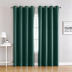 Spring Refresh Deep Green Curtain 210gsm Dense Weave Eyelet Top 1 Panel 213cm Long 132cm Wide for Nursery Glare Control