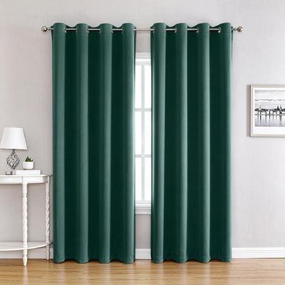 1 Panel Dark Green Window Drape 210GSM Tight Woven Polyester 140cm Wide 240cm Drop Eyelet Curtain for Lounge & Patio Door Halloween Privacy