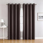210gsm Plain Brown Curtain 100cm x 200cm Eyelet Ring Header Single Panel Darkening Window Layer for Dining Room 1pc